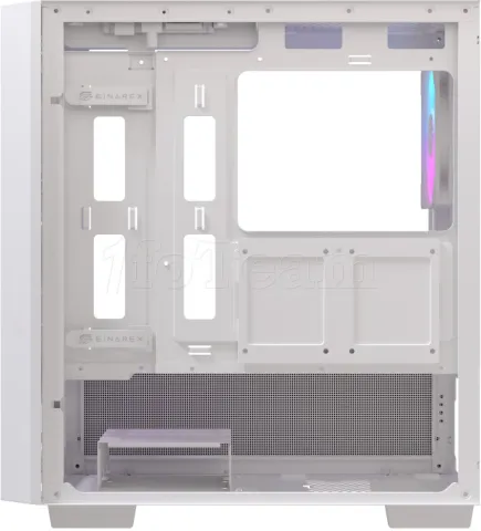 Photo de Boitier Micro ATX Einarex PM150 RGB avec panneau vitré (Blanc)