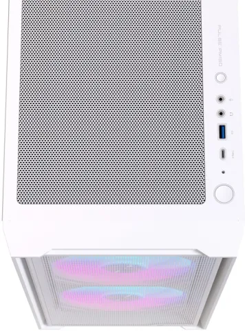 Photo de Boitier Micro ATX Einarex PM150 RGB avec panneau vitré (Blanc)