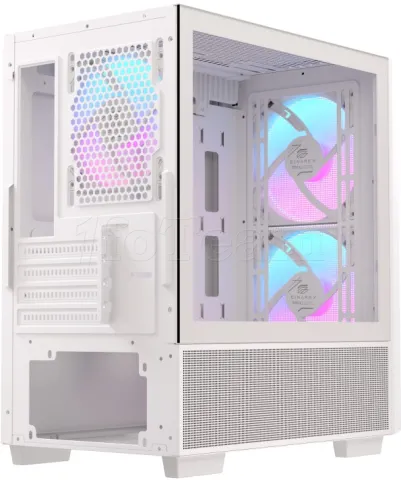 Photo de Boitier Micro ATX Einarex PM150 RGB avec panneau vitré (Blanc)