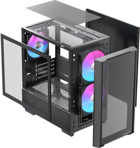 Photo de Boitier Micro ATX Einarex PM150 RGB avec panneau vitré (Noir)
