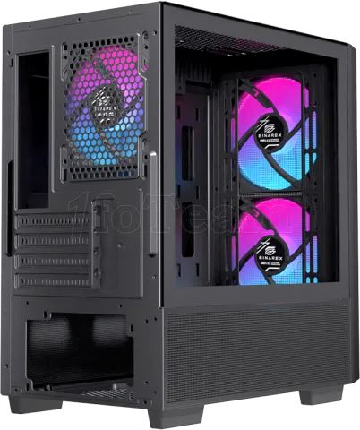 Photo de Boitier Micro ATX Einarex PM150 RGB avec panneau vitré (Noir)