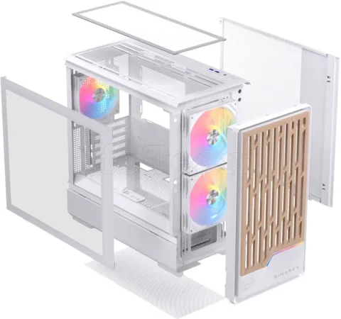 Photo de Boitier Micro ATX Einarex PM400 RGB avec panneau vitré (Blanc)