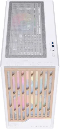 Photo de Boitier Micro ATX Einarex PM400 RGB avec panneau vitré (Blanc)