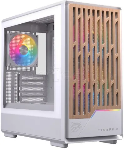 Photo de Boitier Micro ATX Einarex PM400 RGB avec panneau vitré (Blanc)