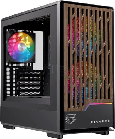 Photo de Boitier Micro ATX Einarex PM400 RGB avec panneau vitré (Noir)