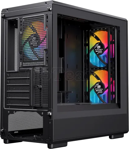 Photo de Boitier Micro ATX Einarex PM400 RGB avec panneau vitré (Noir)