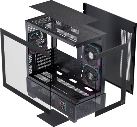 Photo de Boitier Micro ATX Einarex SM501D RGB avec panneaux vitrés (Noir)