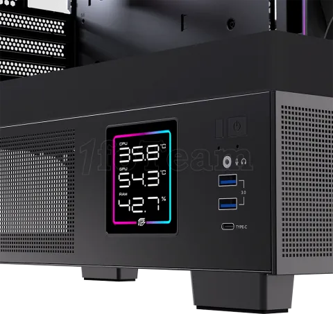 Photo de Boitier Micro ATX Einarex SM501D RGB avec panneaux vitrés (Noir)