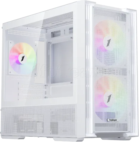Photo de Boitier Mini Tour Micro ATX 1stPlayer AU6 ARGB avec panneaux vitrés (Blanc)