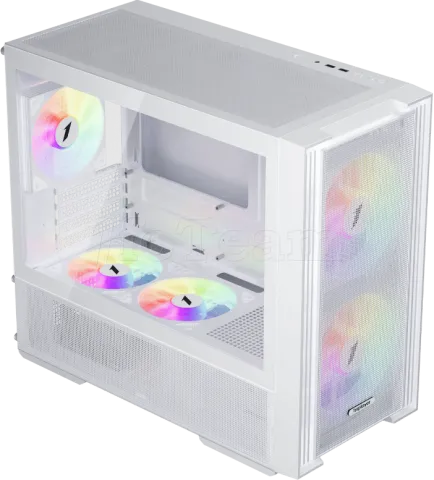 Photo de Boitier Mini Tour Micro ATX 1stPlayer AU6 ARGB avec panneaux vitrés (Blanc)