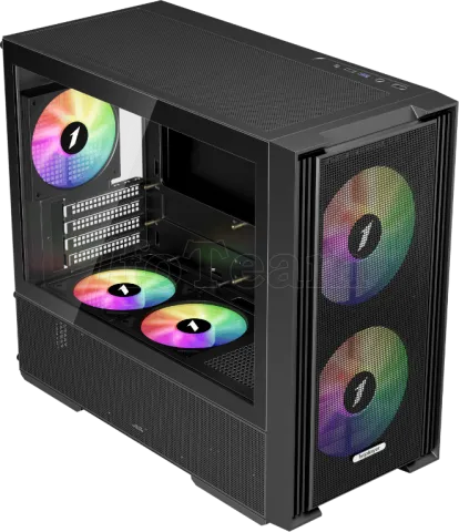Photo de Boitier Mini Tour Micro ATX 1stPlayer AU6 ARGB avec panneaux vitrés (Noir)