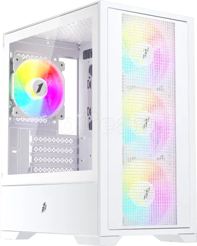 Photo de Boitier Mini Tour Micro ATX 1stPlayer Go2 RGB avec panneau vitré (Blanc)