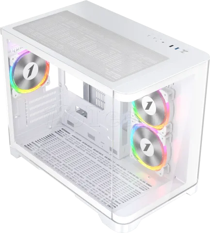 Photo de Boitier Mini Tour Micro ATX 1stPlayer UView 6 RGB avec panneaux vitrés (Blanc)