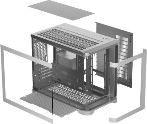 Photo de Boitier Mini Tour Micro ATX 1stPlayer UView 6 RGB avec panneaux vitrés (Blanc)