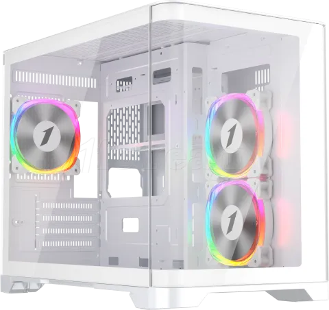 Photo de Boitier Mini Tour Micro ATX 1stPlayer UView 6 RGB avec panneaux vitrés (Blanc)