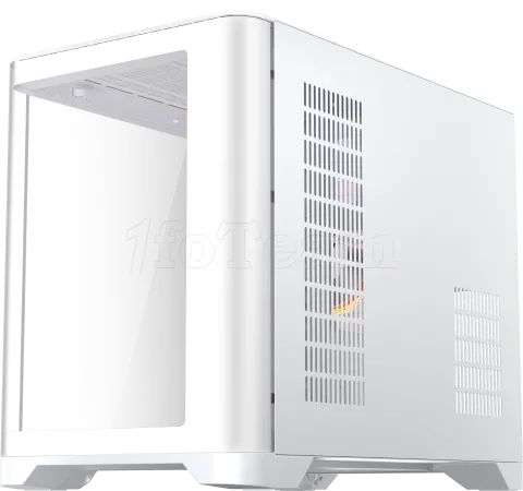 Photo de Boitier Mini Tour Micro ATX 1stPlayer UView 6 RGB avec panneaux vitrés (Blanc)