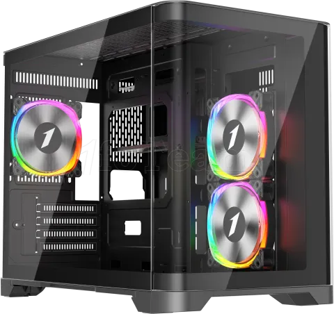 Photo de Boitier Mini Tour Micro ATX 1stPlayer UView 6 RGB avec panneaux vitrés (Noir)