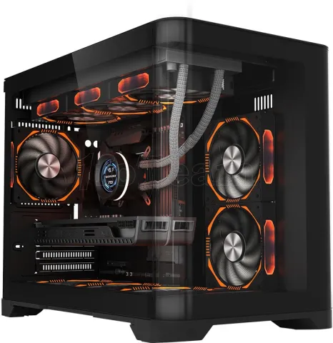 Photo de Boitier Mini Tour Micro ATX 1stPlayer UView 6 RGB avec panneaux vitrés (Noir)