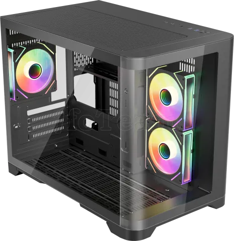 Photo de Boitier Mini Tour Micro ATX 1stPlayer UView 6 RGB avec panneaux vitrés (Noir)