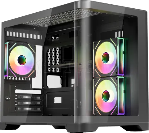 Photo de Boitier Mini Tour Micro ATX 1stPlayer UView 6 RGB avec panneaux vitrés (Noir)