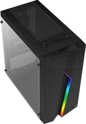 Photo de Boitier Mini Tour Micro ATX AeroCool Bolt Mini Tempered Glass RGB avec panneau vitré (Noir)
