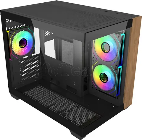 Photo de Boitier Mini Tour Micro ATX Cooler Master Elite 481 Wood avec panneau vitré (Noir)