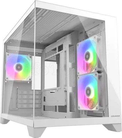 Photo de Boitier Mini Tour Micro ATX Cougar FV150 RGB avec panneaux vitrés (Blanc)