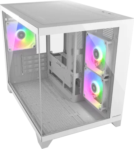 Photo de Boitier Mini Tour Micro ATX Cougar FV150 RGB avec panneaux vitrés (Blanc)