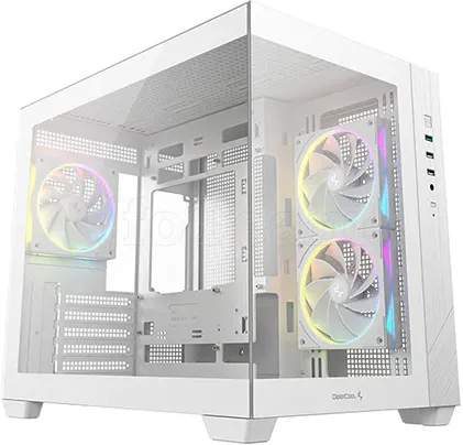 Photo de Boitier Mini Tour Micro ATX DeepCool CG330 3F RGB avec panneaux vitrés (Blanc)