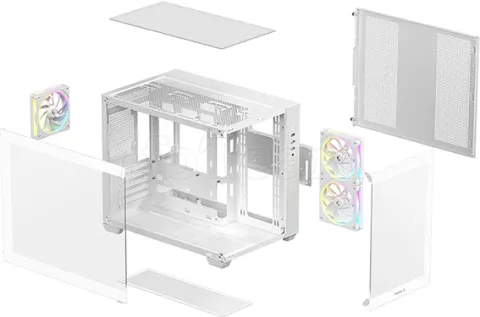 Photo de Boitier Mini Tour Micro ATX DeepCool CG330 3F RGB avec panneaux vitrés (Blanc)