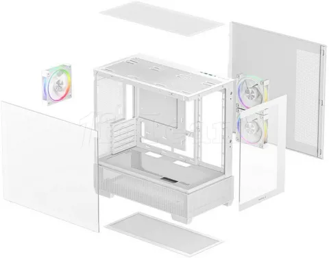 Photo de Boitier Mini Tour Micro ATX DeepCool CG380 3F RGB avec panneaux vitrés (Blanc)