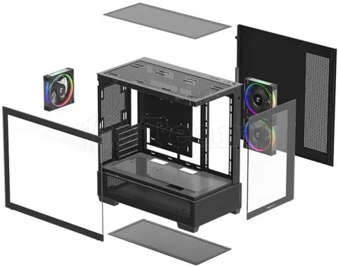 Photo de Boitier Mini Tour Micro ATX DeepCool CG380 3F RGB avec panneaux vitrés (Noir)