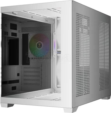 Photo de Boitier Mini Tour Micro ATX Gamdias Aura GC10M V2 RGB avec panneaux vitrés (Blanc)