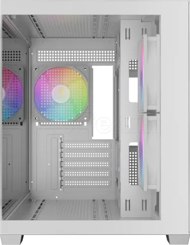 Photo de Boitier Mini Tour Micro ATX Gamdias Aura GC10M V2 RGB avec panneaux vitrés (Blanc)