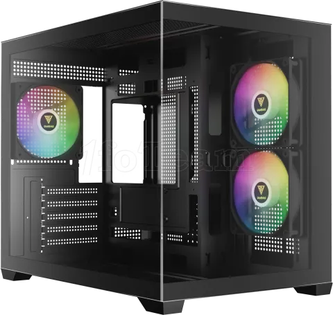 Photo de Boitier Mini Tour Micro ATX Gamdias Aura GC10M V2 RGB avec panneaux vitrés (Noir)