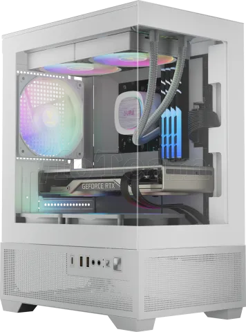 Photo de Boitier Mini Tour Micro ATX Gamdias Aura GC9M Elite RGB avec panneaux vitrés (Blanc)