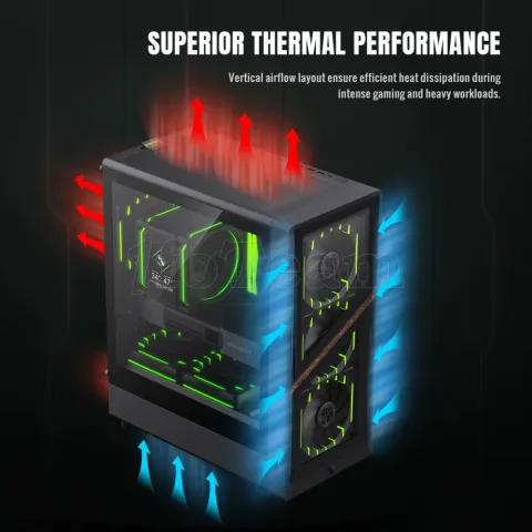 Photo de Boitier Mini Tour Micro ATX Gamemax Aeris 330 ARGB  avec panneau vitré (Noir)