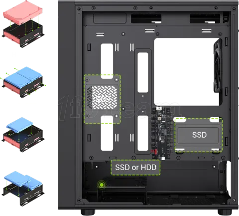 Photo de Boitier Mini Tour Micro ATX Gamemax Aeris 330 Mesh RGB avec panneau vitré (Noir)