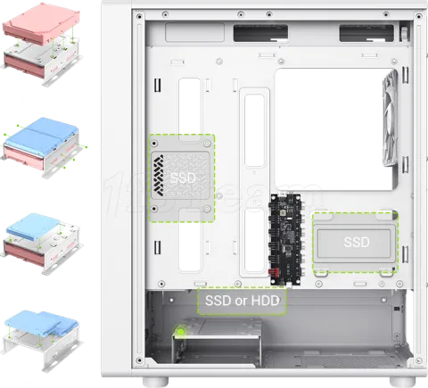 Photo de Boitier Mini Tour Micro ATX Gamemax Aeris 330 RGB avec panneau vitré (Blanc)