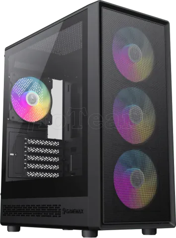 Photo de Boitier Mini Tour Micro ATX Gamemax Storm RGB avec panneau vitré (Noir)