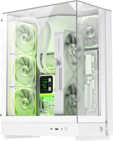 Photo de Boitier Mini Tour Micro ATX Gamemax T20 RGB avec panneaux vitrés (Blanc)