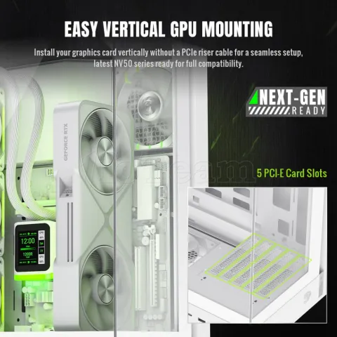 Photo de Boitier Mini Tour Micro ATX Gamemax T20 RGB avec panneaux vitrés (Blanc)