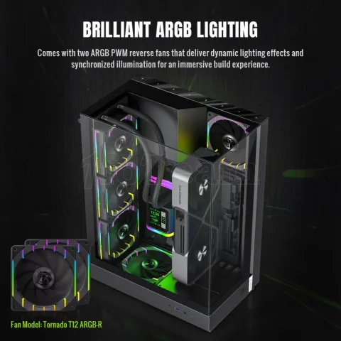 Photo de Boitier Mini Tour Micro ATX Gamemax T20 RGB avec panneaux vitrés (noir)