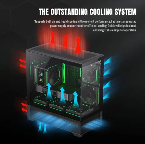 Photo de Boitier Mini Tour Micro ATX Gamemax Vista 2 RGB  avec panneaux vitrés (Noir)