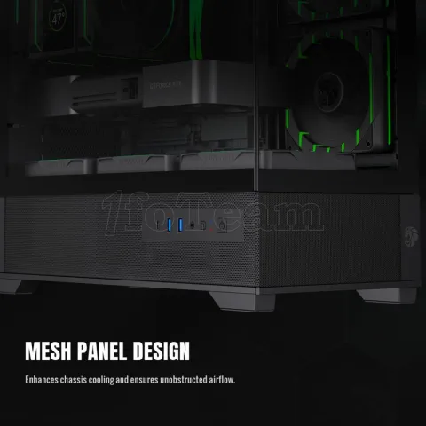 Photo de Boitier Mini Tour Micro ATX Gamemax Vista 2 RGB  avec panneaux vitrés (Noir)