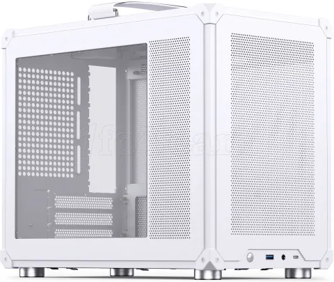 Photo de Boitier Mini Tour Micro-ATX Jonsbo C6 Max avec panneau vitré (Blanc)
