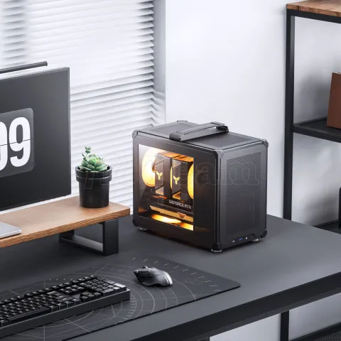 Photo de Boitier Mini Tour Micro-ATX Jonsbo C6 Max avec panneau vitré (Noir)