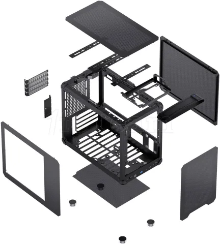 Photo de Boitier Mini Tour Micro-ATX Jonsbo C6 Max avec panneau vitré (Noir)