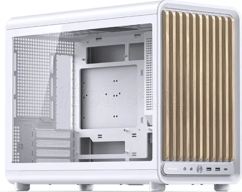 Photo de Boitier Mini Tour Micro ATX Jonsbo D33 Wood avec panneau vitré (Blanc)