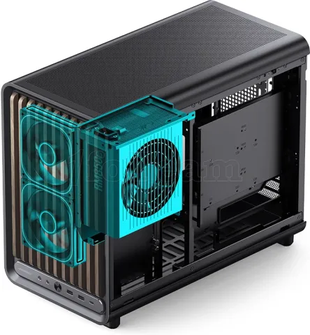 Photo de Boitier Mini Tour Micro ATX Jonsbo D33 Wood avec panneau vitré (Noir)